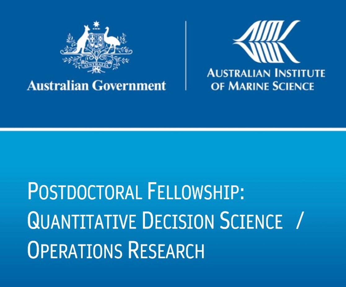 Ken Anthony (@krnanthony) on Twitter photo Postdoc in Decision Science / Operations Research with the Australian Institute of Marine Science <a href="/aims_gov_au/">Australian Institute of Marine Science</a> Fantastic opportunity to join a great team and drive positive impacts for ecosystems and people. aims.gov.au/Postdoctoral-F… Postdoc in Decision Science / Operations Research with the Australian Institute of Marine Science <a href="/aims_gov_au/">Australian Institute of Marine Science</a> Fantastic opportunity to join a great team and drive positive impacts for ecosystems and people. aims.gov.au/Postdoctoral-F…