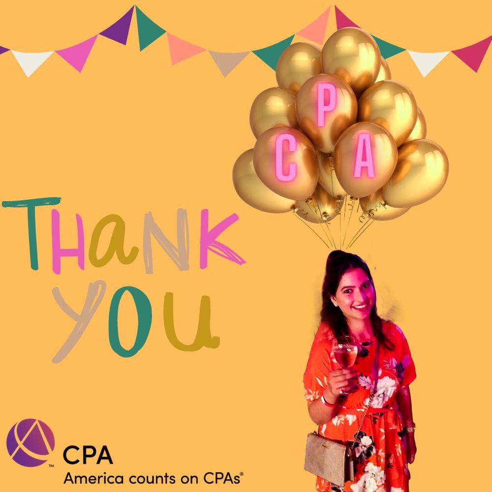 SimandharEdu's tweet photo. "A very special thanks to @sripal07, my teachers and @SimandharEdu , who made outstanding efforts to help their students throughout their CPA journeyβ, says Ritika Malik.
Congratulations Ritika!
#cpaexam #CPA #cpastudent #congratulations #cpajourney #cpapassed #cpafuture #cpa21 https://t.co/eKrzVGamUD