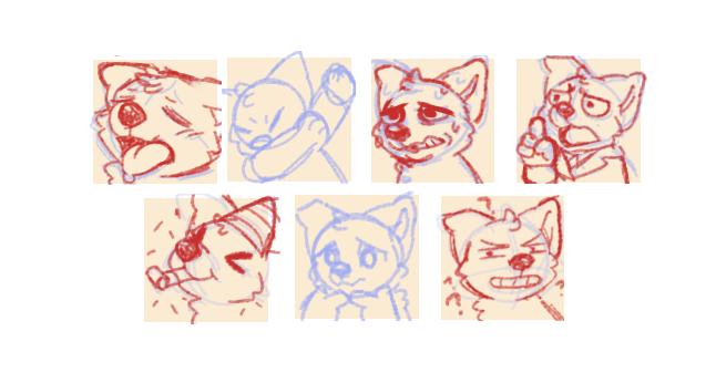i love it when clients give me super fun emote ideas bcus i can mess around with some unique expressions 