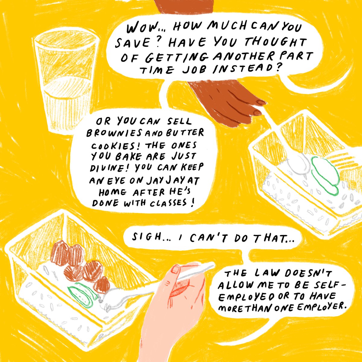 Lunch BreakMigrant spouses have no automatic right to work. STVP holders can't work; LTVP/+ holders can't have >1 employer or be self-employed. Migrants are less likely to obtain joint/sole custody and care and control of S'porean kids.Our recs:  http://bit.ly/3p01I4k&nbsp;