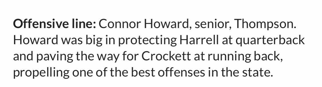 Connorhow70's tweet photo. Blessed to be named first team all county.   @coachmarkf https://t.co/nHy6CsbvaI