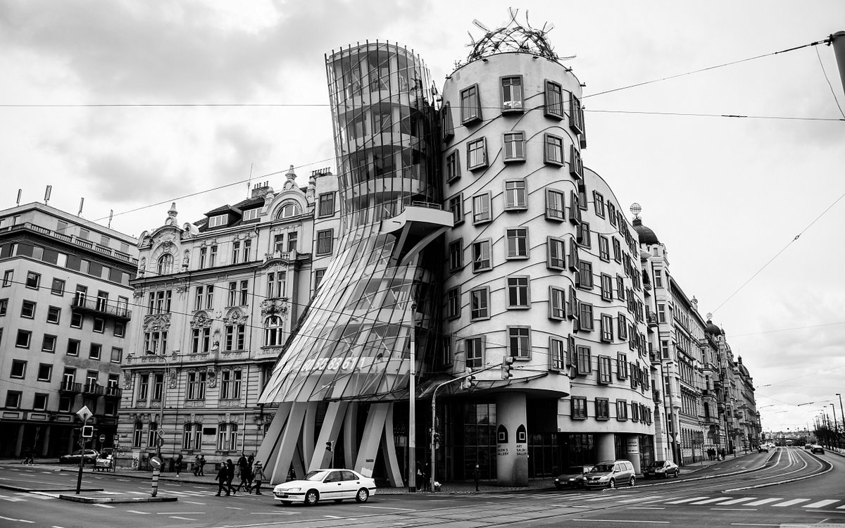 wecityguidecom's tweet photo. Dancing House is a unique example of postmodern architecture where is located within the centre of Prague, on the eastern side of Jiráskův most bridge. Construction of the Dancing House was completed between 1992 and 1996. https://t.co/JiuXZyhOiC https://t.co/5ajNYPHZhq
