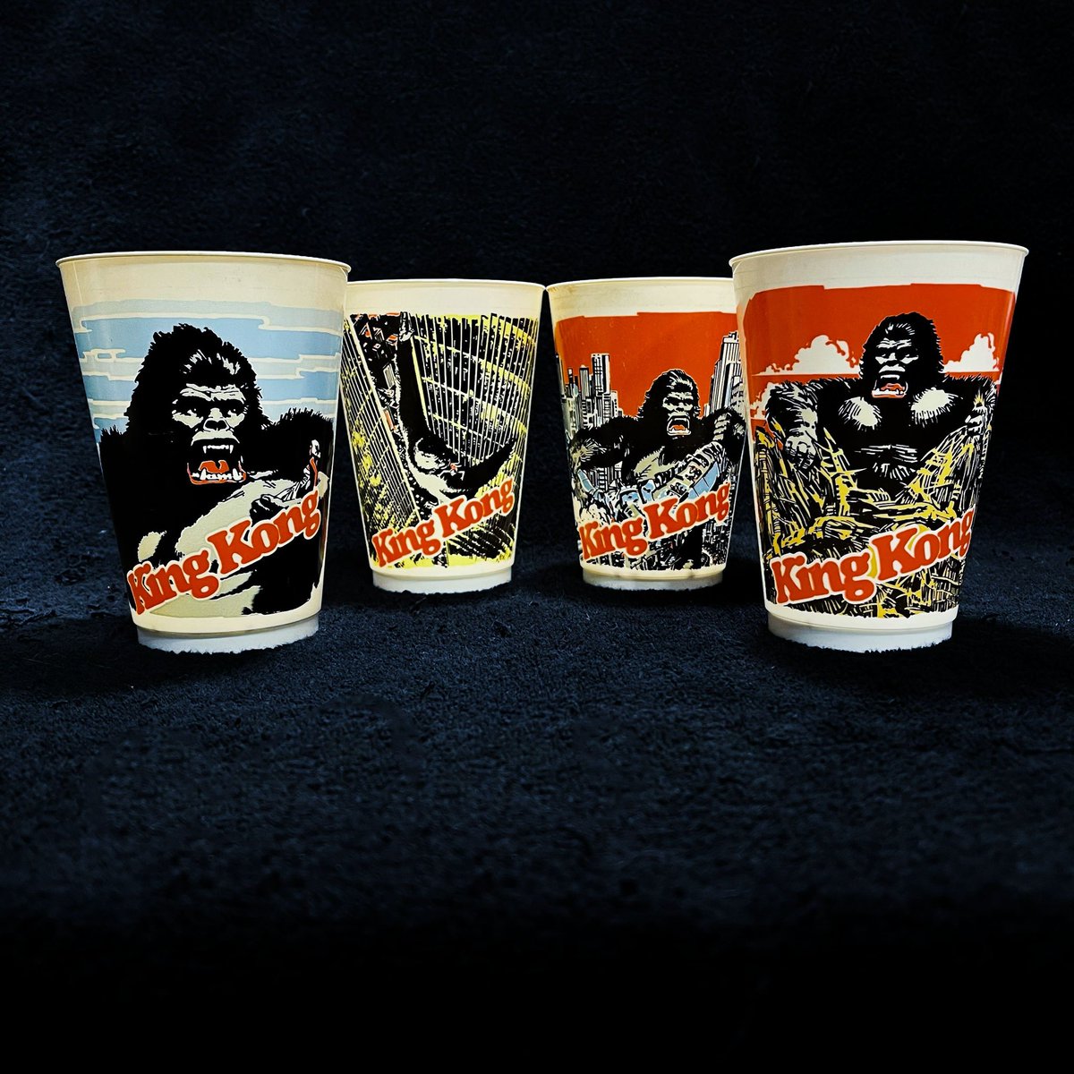 MBPfx's tweet photo. 44 years ago today the King Kong remake was released.
This is one of the films that had a major influence on 13-year-old me. Here are my original King Kong Slurpee collector’s cups from 7-Eleven, based on the artwork of John Berky. 

#kingkong #kingkong76 #kingkong1976 #slurpee https://t.co/pzHOm1Cz20