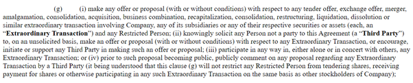 5/n Alta Fox cannot make any proposals in relation to the tender offer or seek out a better offer: