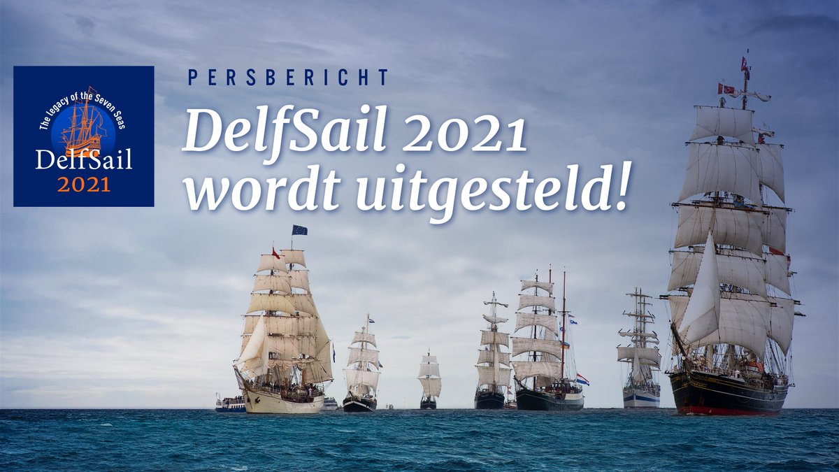 🚨 DelfSail 2021 wordt helaas uitgesteld, zo heeft het bestuur deze week besloten. 

🗣 "Onder de heersende coronapandemie kan DelfSail niet plaatsvinden. (...) Dit is een zeer grote teleurstelling voor [alle betrokkenen]"

Lees meer 👇
delfsail.nl/nl/nieuws/delf…

#delfsail