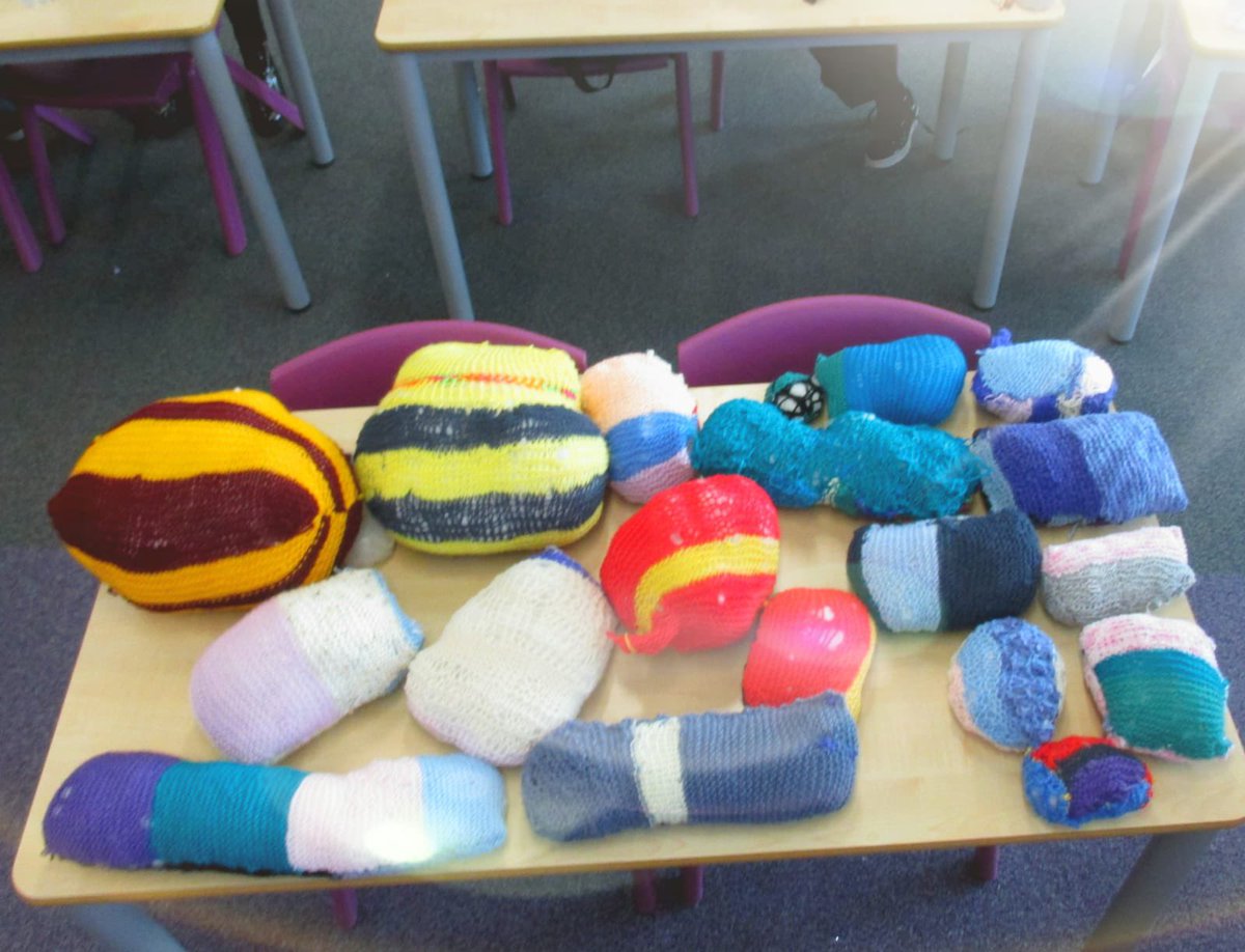 TurriffPrimary's tweet photo. P6B have been knitting this term after identifying it as a skill they would like to learn. They found it challenging but were resilient and didnβt give up! They are quite rightly all feeling very proud of their finished knitted cushions π #knitting #newskill #primarysix https://t.co/54L2S6ikoc