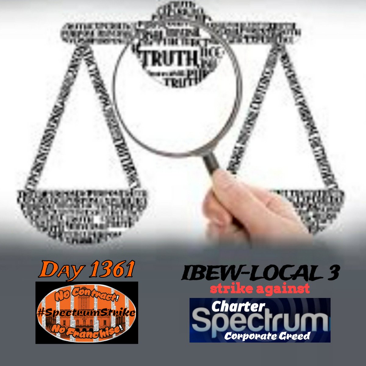 checkmate1o1's tweet photo. Day1361 Brothas &amp; Sisthas Charter-Spectrum's truth isn't balanced. Half-truths; smiles and no contracts is how they prefer to do business #SpectrumStrike #Local3 #FairContractNow #corporategreed #NoContractNoFranchise2020 https://t.co/lNsvht4rqi