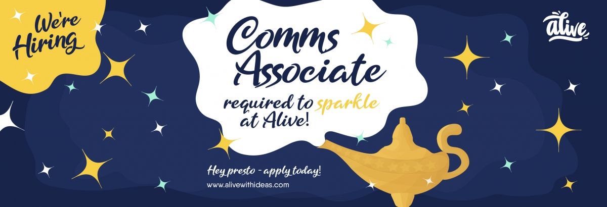 AliveWithIdeas's tweet photo. We're hiring! Alive is on the lookout for a Comms Associate to support the team on campaigns, projects and programmes of all shapes and sizes. Think you might be the one? Apply today... 🌟 https://t.co/MXwnpjDA3J https://t.co/1eipDe0wPu
