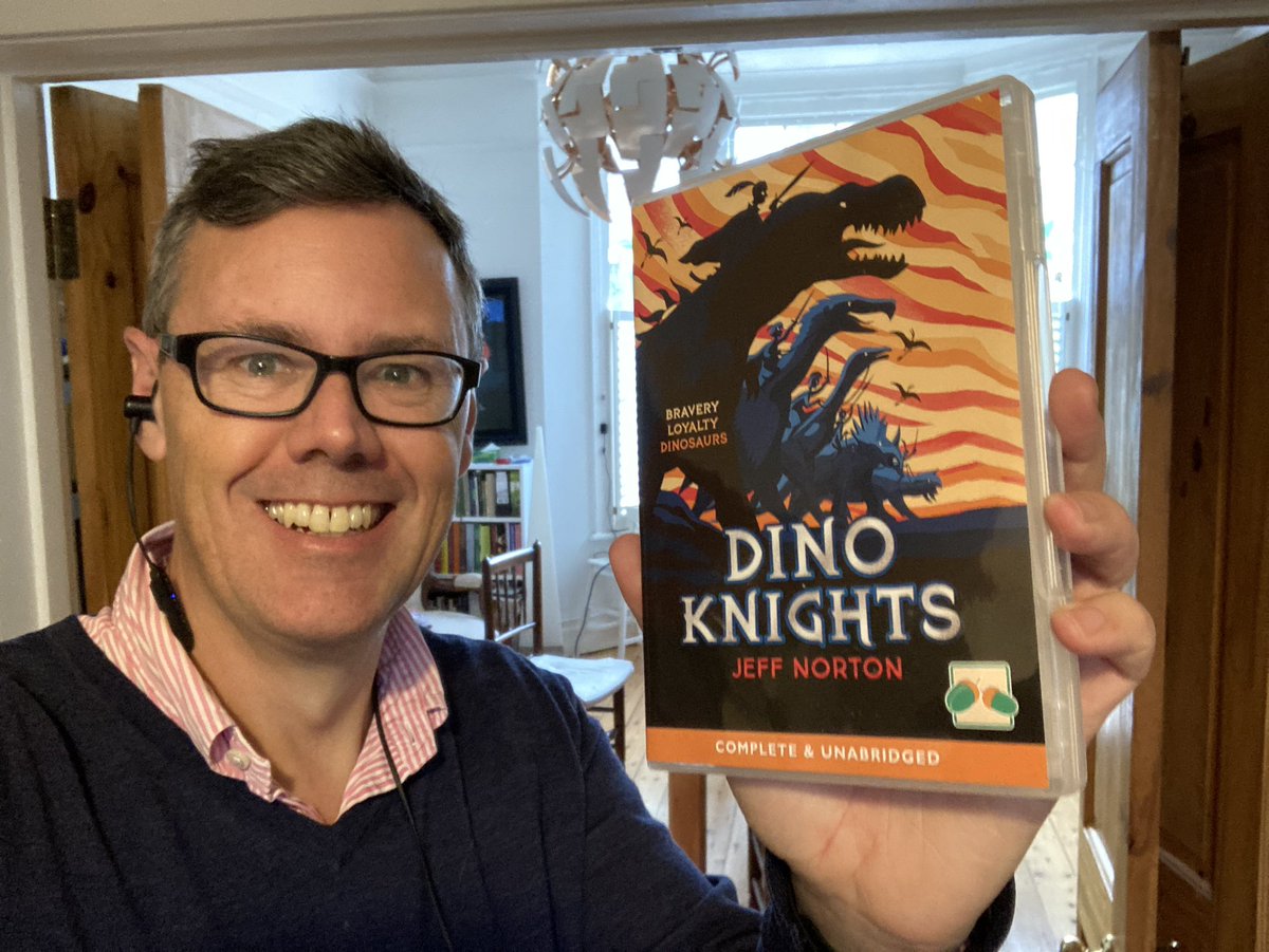 thejeffnorton's tweet photo. So excited to receive author copies of #DinoKnights audio books today! I have one extra to give away. RT to win, and I’ll post it today as part of my Christmas mailing. https://t.co/wZzFmxzgvL