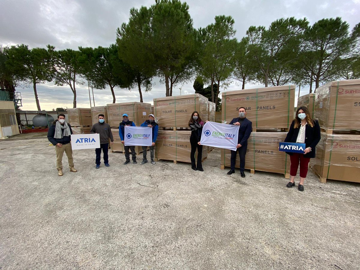 atriasrl's tweet photo. Grazie a Energy Italy, anche il Colorificio ATRIA Made in Paint diventa più green, con il suo nuovissimo impianto fotovoltaico di 200,20 kWp, installato sfruttando tutti i vantaggi previsti dal Bando Regione Sicilia 4.2.1! https://t.co/nJCLIrzHdv