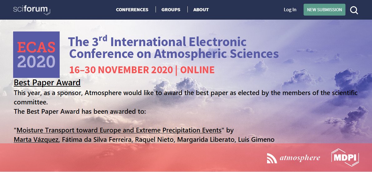 EPHYSLAB_Uvigo's tweet photo. 🏅🏆Best Paper Award!!🏆🏅
Congratulations to our colleague Marta Vázquez and @LAGRIMA_Project  partners, awarded at the ECAS2020. 
@UTAD_RS  @CIM_Uvigo  
https://t.co/upSRr3LNfJ https://t.co/SL6X4GkVA1