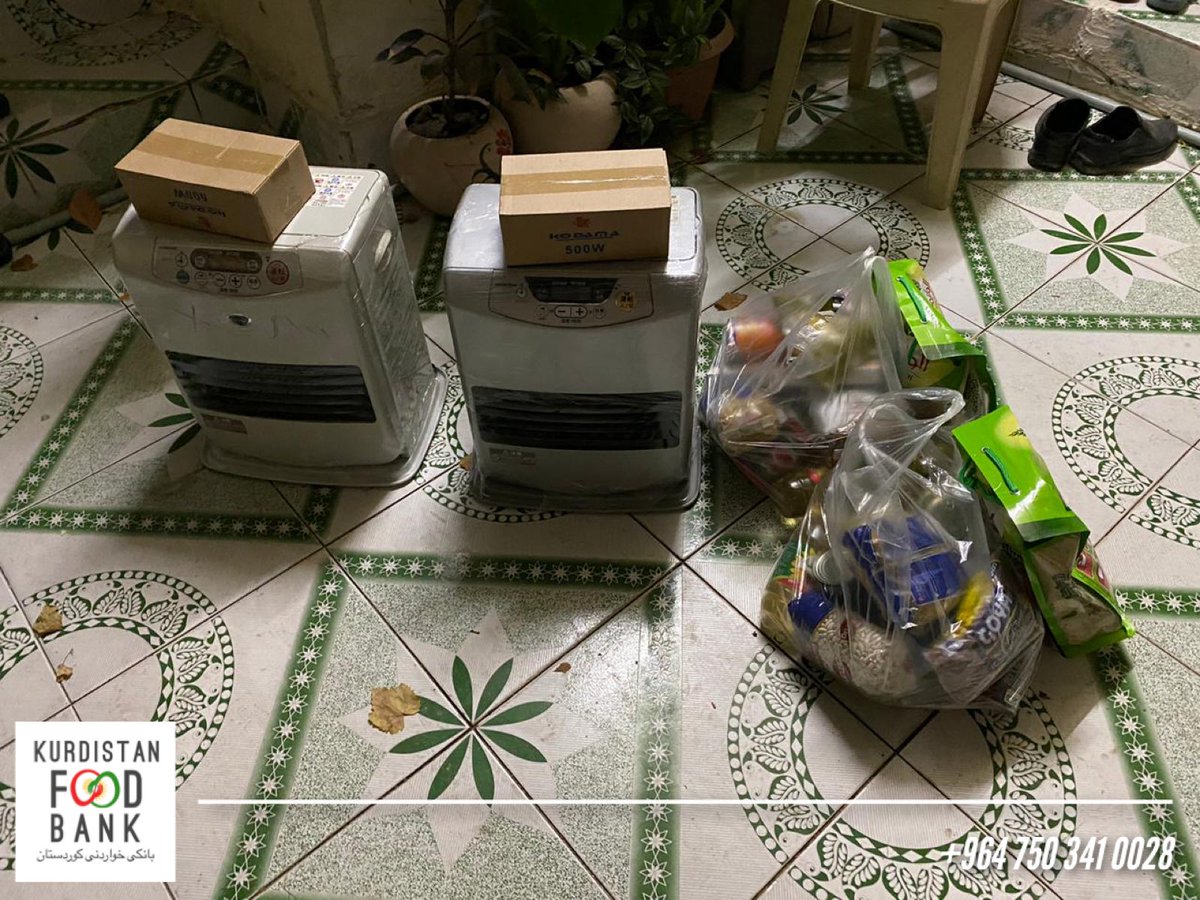 KstanFoodBank's tweet photo. Happy Friday!
Yesterday, our food packages &amp; heaters got distributed🙏
The clothes will be distributed soon.
🚨During this week only, we’ve received dozens of messages &amp; calls from families asking for help, please keep donating to us so that we can reach them all.
#TwitterKurds https://t.co/IBpOS3mMrd