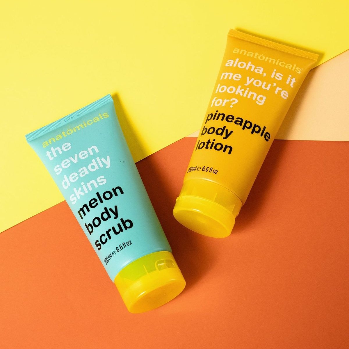 ukanatomicals's tweet photo. Being bad never felt so good! 
anatomicals 'the seven deadly skins melon body scrub' followed up with a fruity pineapple body lotion, leaves you feeling utterly divine! Available @asos
#anatomicals #bodyscrub #bodylotion #smoothskin #bodybeautiful #greatskin #exfoliate#moisturise https://t.co/NFD172S95N