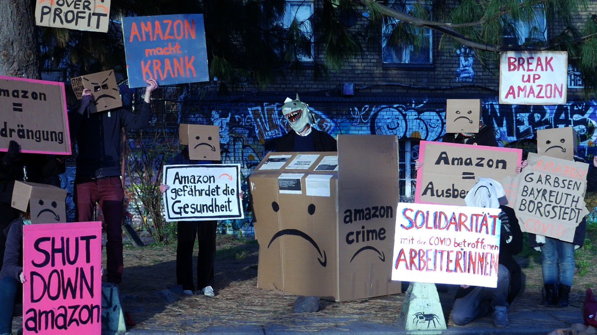 People before profits: Solidarity with the workers affected by Covid in #Amazon centers! Exploitation, health threats, displacement, profiteering, environmental destruction &amp; surveillance are connected, let's fight them together! More info: t1p.de/6cbr