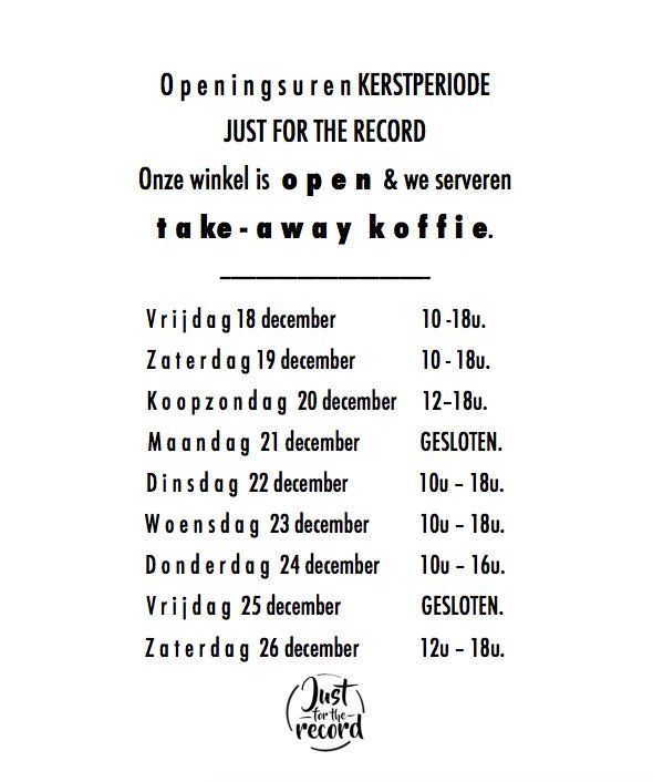 JFTRHasselt's tweet photo. Mocht je nog een fijn kerstcadeau zoeken? Of gewoon je eindejaarssoundtrack wat willen verfijnen? Dat kan nog op de volgende dagen! 🎄
#justfortherecord #open #kerstperiode #openingsuren #hasselt #vinyl #koffie https://t.co/GqD7ZlxNAj
