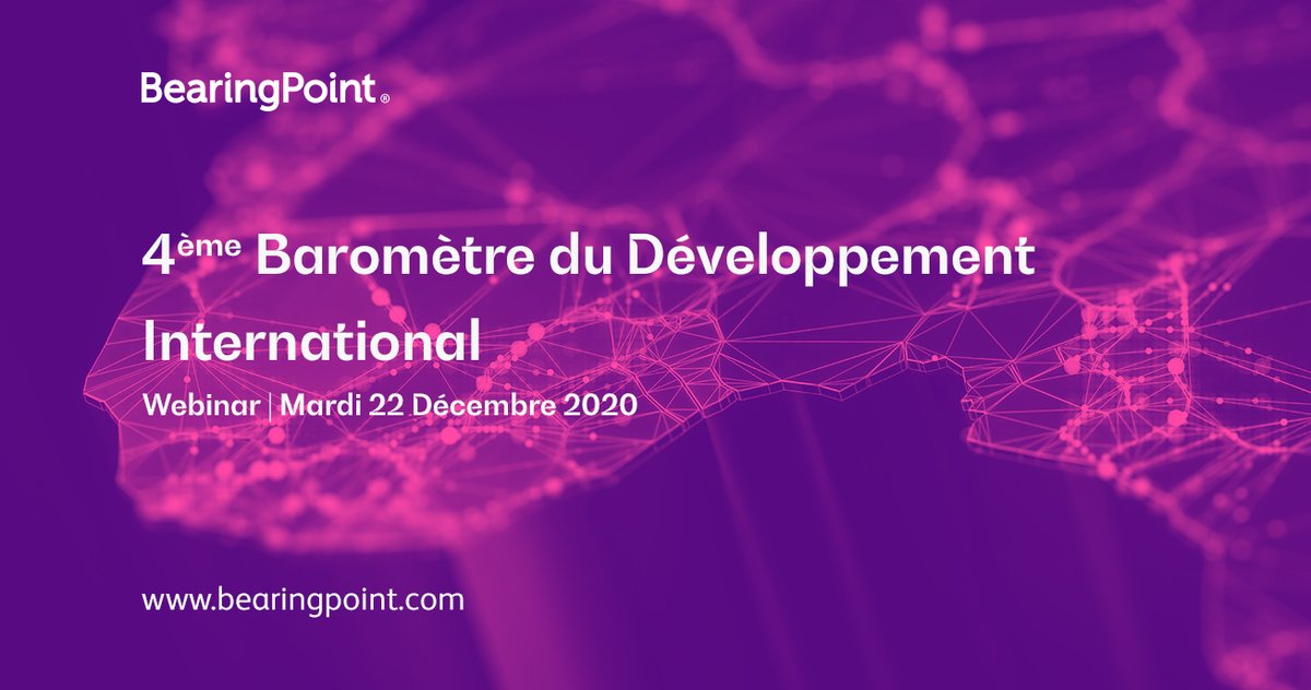 BearingPoint_FR's tweet photo. [#BDI2020] Rendez-vous à la 4ème édition du Baromètre du Développement International sur le thème  « Quels modèles économiques et modes opératoires pour l'implantation des entreprises marocaines en Afrique ? » ce mardi 22 décembre ! @CGEM_MA @Leconomiste_ 
https://t.co/1QQzBrGJj5 https://t.co/aMfq9vCdJ8