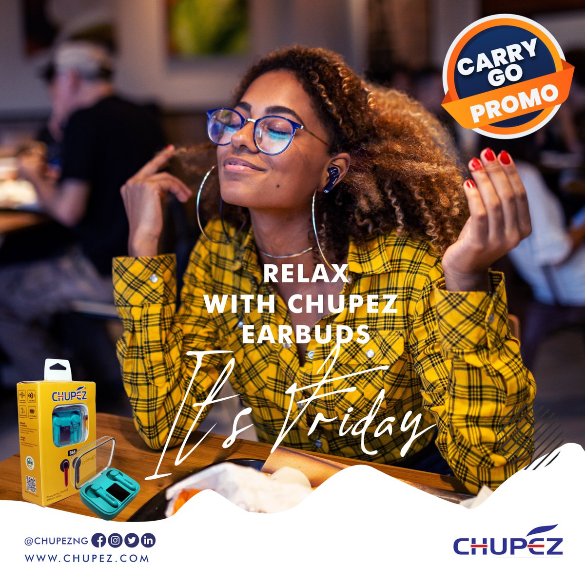 ChupezNg's tweet photo. Relax with Chupez quality wireless earbuds this weekend.

There's nothing like it
.
.
.
.
.
.
.
.
#tgif #friday #weekend #weekendvibes #relax #music #earbuds #mp3 #bluetooth #wireless https://t.co/h6Zzp3ofSQ