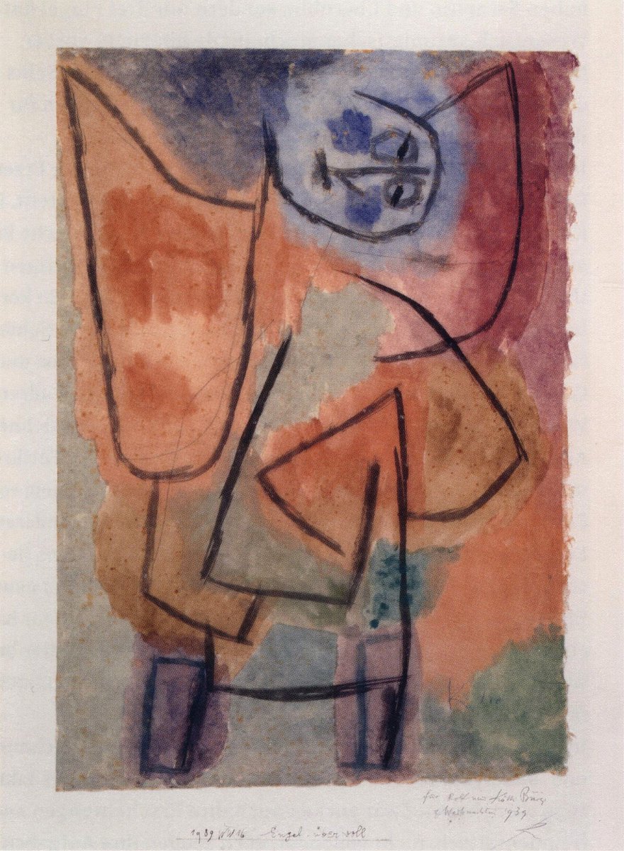 Paul Klee, 1939: 'Engel, übervoll / Angel, over-full', quote of curator Tobias Burg about the many Angels Klee made in his last two years, knowing that he was deathly ill: 'There are no bleak or discouraged works, but extremely smart and witty angels'