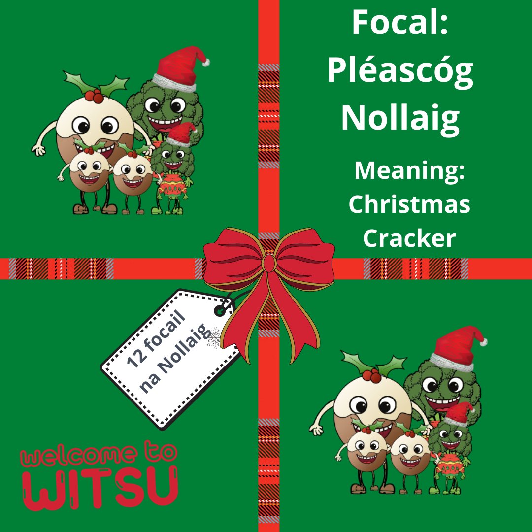 SETUSU_WD's tweet photo. Our final day of 12 Focail na Nollaig! Today our final word is #ChristmasCracker #Pleascognollaig #WITSU https://t.co/2YM9Me2FcT
