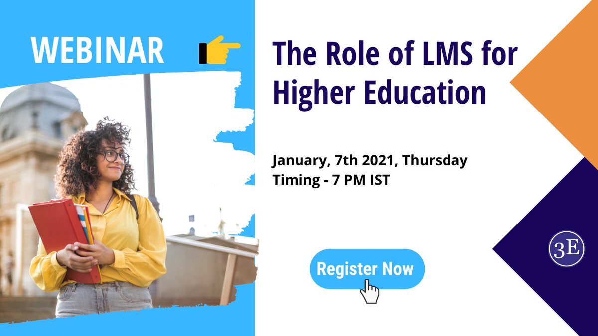 Software3E's tweet photo. WE, 3E would love to invite all our followers and peers to join our next Webinar on the topic - "The Role of LMS for Higher Education".

Register today 👉  https://t.co/SGYGoUXCdW

#elearning #moodle #LearningManagementSystem #software3e https://t.co/Gdj4I2Dn8g