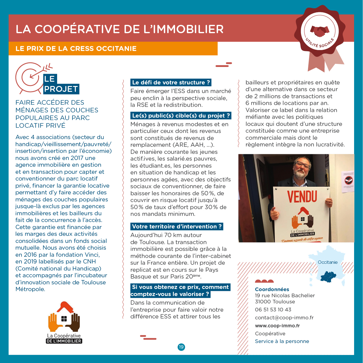 mois_ESS's tweet photo. 🏘️[#PrixESS2020 #PrixRégional]🙋‍♀️ La @CRESSOCCITANIE présente LA COOPÉRATIVE DE L’IMMOBILIER : faire émerger l’ESS dans un marché peu enclin à la perspective sociale, la RSE et la redistribution.

Lire tous les portraits ▶️https://t.co/3l1C4zG8pD

#ESS https://t.co/l2few4d1zf