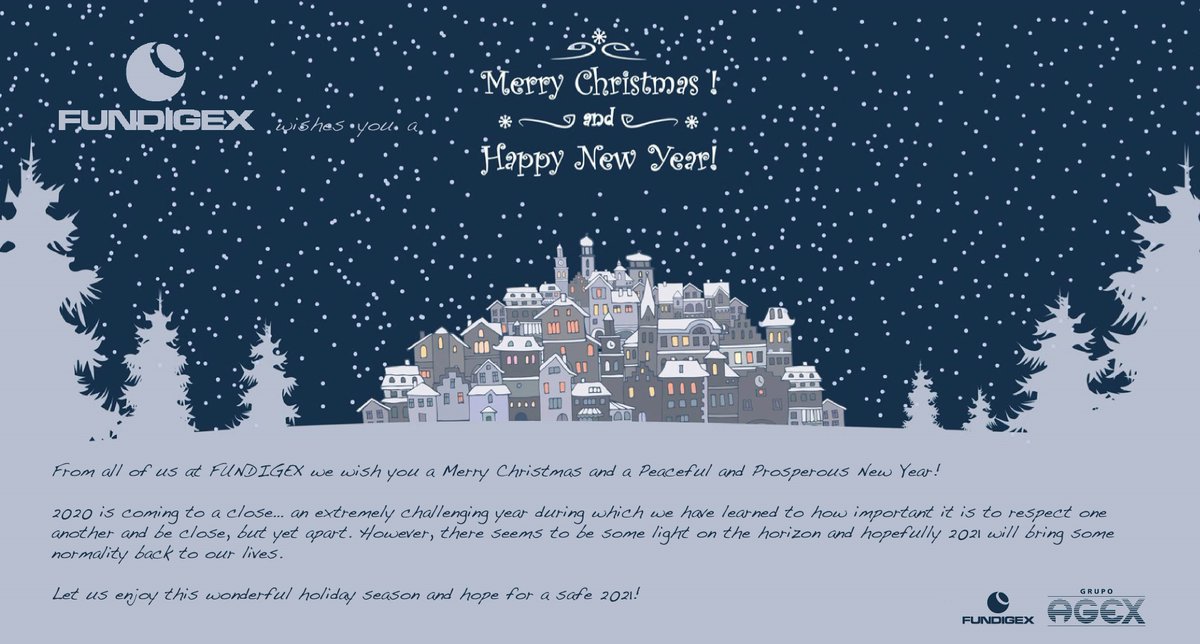 FundigexSpain's tweet photo. From @FundigexSpain we wish you all a peaceful and healthy Christmas! Let us hope for a 2021 full of humanity, responsibility and prosperity.  

#Fundigex #Fundicion #Casting #Foundry #CastingsFromSpain #SpanishFoundrySector #MerryChristmas2020 https://t.co/KtLotecN8v