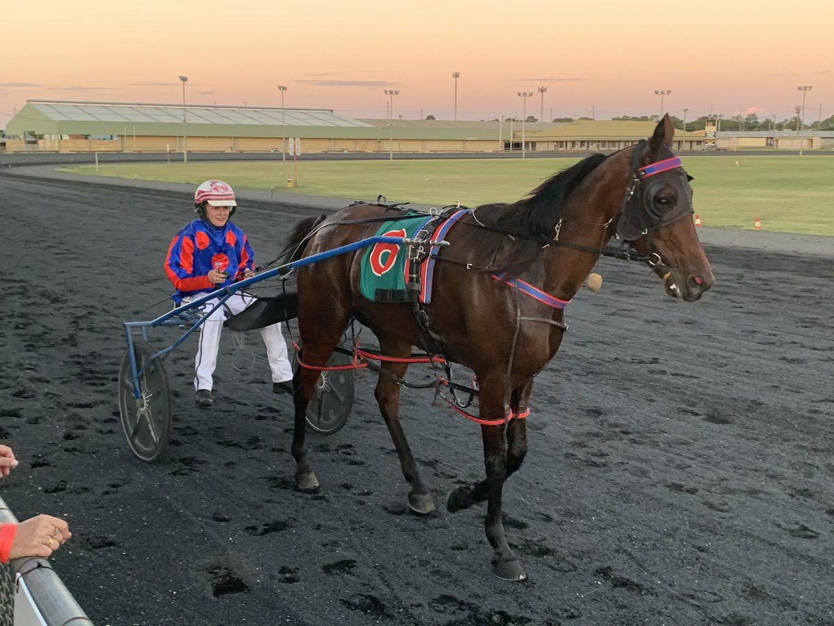 DugaldSaunders's tweet photo. It was wonderful to be at @DubboHRC tonight to see Gotta Party Doll salute in the $30,000 Red Ochre Mares Classic. It was also great to present the club with a cheque for $46,375 to complete upgrades to the canteen area #thetrots @HRNSW_Harness @SkyRacingAU @Nj_Guthrie https://t.co/K47wr6dRcz