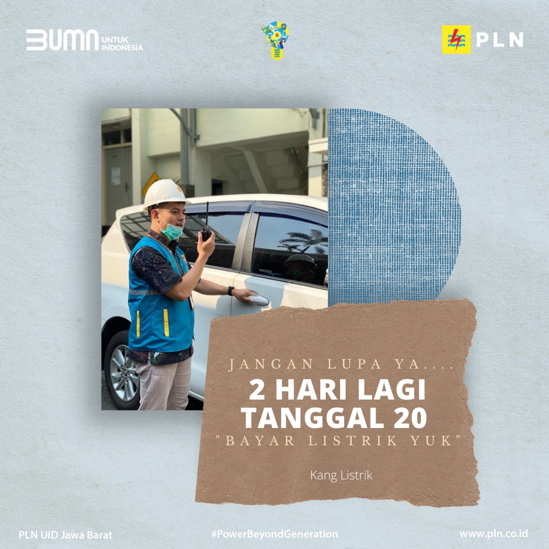 pln_jabar's tweet photo. #electrizen dua hari tanggal 18 nih... Bayar listrik sudah bisa lho pake #newplnmobile yuk ah bayar listrik hari ini...

#energioptimisme'
#listrikuntuksemua
#plnjabar https://t.co/YvJ4S1NwKu