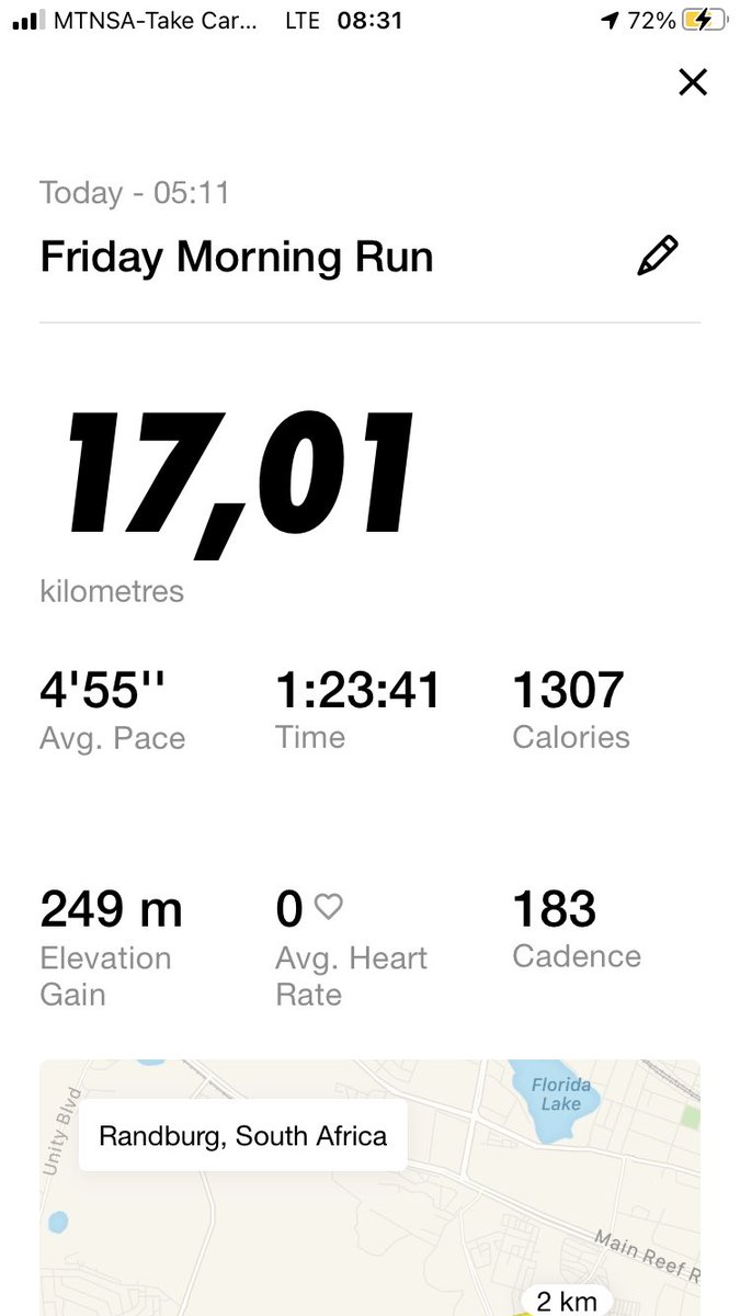 TumiAfaye's tweet image. Managed to put in some km’s after a moderate day of🍷🍷🍷.
#ConsistentRunner
#RunningWithTumiSole
#FetchYourBody2020