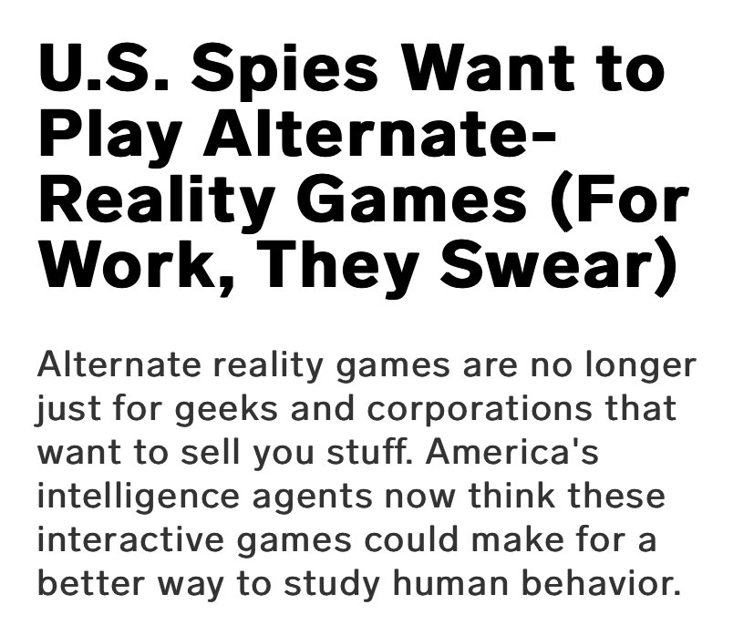 On one occasion, Matheny was confronted by the Navy asking him why all these anomalies were popping up. Oddly enough, US spies are now using alternate reality games to study human behavior. Some conspiracy theorists also claim AI is creating ARGs to manipulate people’s beliefs.