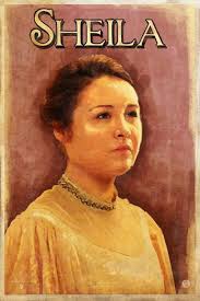 Sheila Birling: joins a local sewing group to make masks and through this sisterhood of community mindedness she discovers her social conscience. 3/8