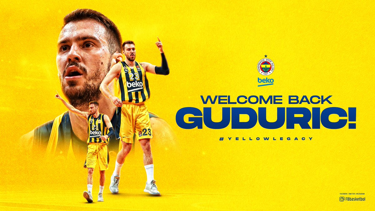 FBBasketbol's tweet photo. Ailemize tekrar hoş geldin Marko Guduric! 💛💙

👉 https://t.co/XmWnSezw5m https://t.co/Dyh8ZqUiq3