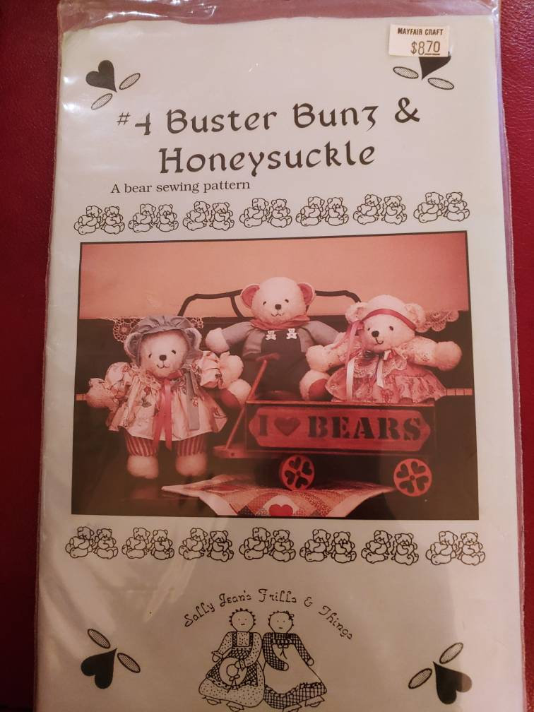 BettysTreasure's tweet image. Vintage 1990 Sally Jeans Frills &amp;amp; Things #4 Buster Bunz and Honeysuckle Bear Pattern UNCUT etsy.me/2Kflque #dollmaking #bearpattern #busterbunz #honeysuckle #bettysattictreasures