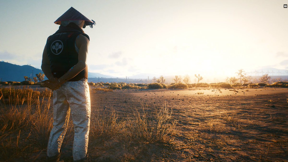x_xsane's tweet photo. Peacefully checking out the sunrise after a night of fighting in a sandstorm @CyberpunkGame @CDPROJEKTRED
 #Cyberpunk2077 #Shutterpunk2077 Portrait https://t.co/N4kzE6c2qp