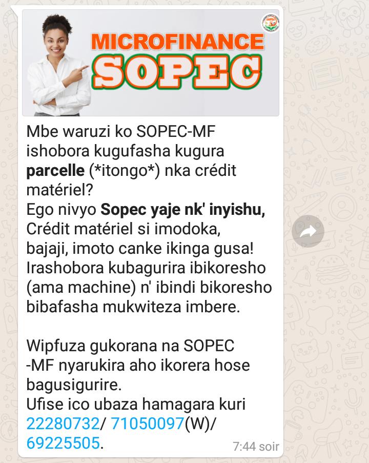 kurikuravugwam1's tweet photo. @SOPEC8 @Burundi1stLady @amour_kwizera @AbdulSibomana @remyndayi04gma1 @Caso2005DM @DeniseBucumi @KarerwaNdenzako @NyaburungaNino @fdnbbi @BankiNkuru @SOPEC8 est une Microfinance innovante, vôtre téléphone Android est vôtre porte monnaie, l'application #BindooMobile vous permez de suivre tous les opérations sur votre compte ouvert à la @SOPEC8. Vous pouvez beneficier tous d'un crédit materiel , sur salaire....@ https://t.co/KDXPx4YS1p