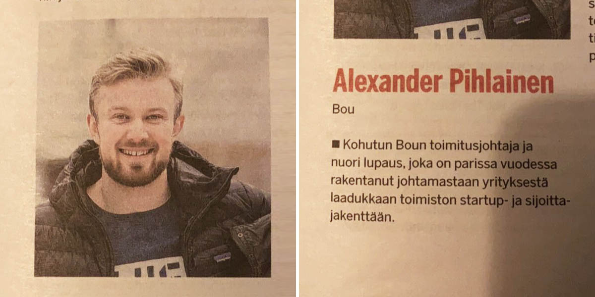 wearebou's tweet photo. Thanks for including @alexpihlainen on your 50 to watch in marketing, @marmai - we’ll settle for “scandalous” any day.

PS. Never seen our CEO look this good. https://t.co/tUZe3Rn6n3