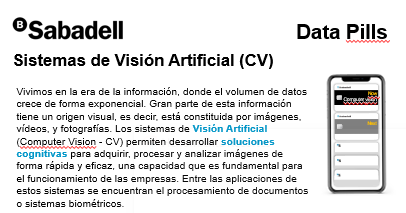 BancoSabadell's tweet photo. #TransformaciónDigital | En esta nueva píldora de #SabadellData te hablamos de #BigData y de los sistemas de “Visión Artificial” o “Computer Vision” que se encargan del análisis y procesamiento de imágenes de forma rápida y eficaz  https://t.co/dRCfdJIUdt #EstarDondeEstés https://t.co/bB5ozQptPK