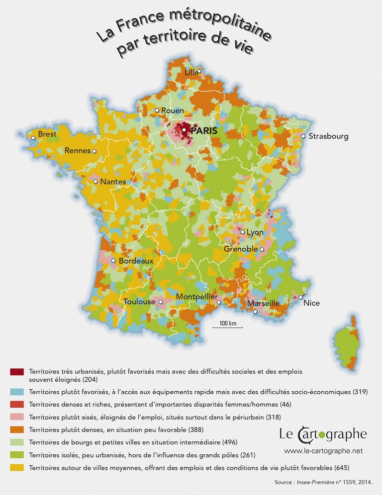 #Carte : Une approche de la qualité de vie dans les territoires en 🇫🇷 métro. Où quand l'<a href="/InseeFr/">Insee</a> passe au crible 27 indicateurs de qualité de vie (revenus, emploi, logement, accès aux équipements et aux services, qualité de l’environnement, liens sociaux...)
#LeCartographe #Insee