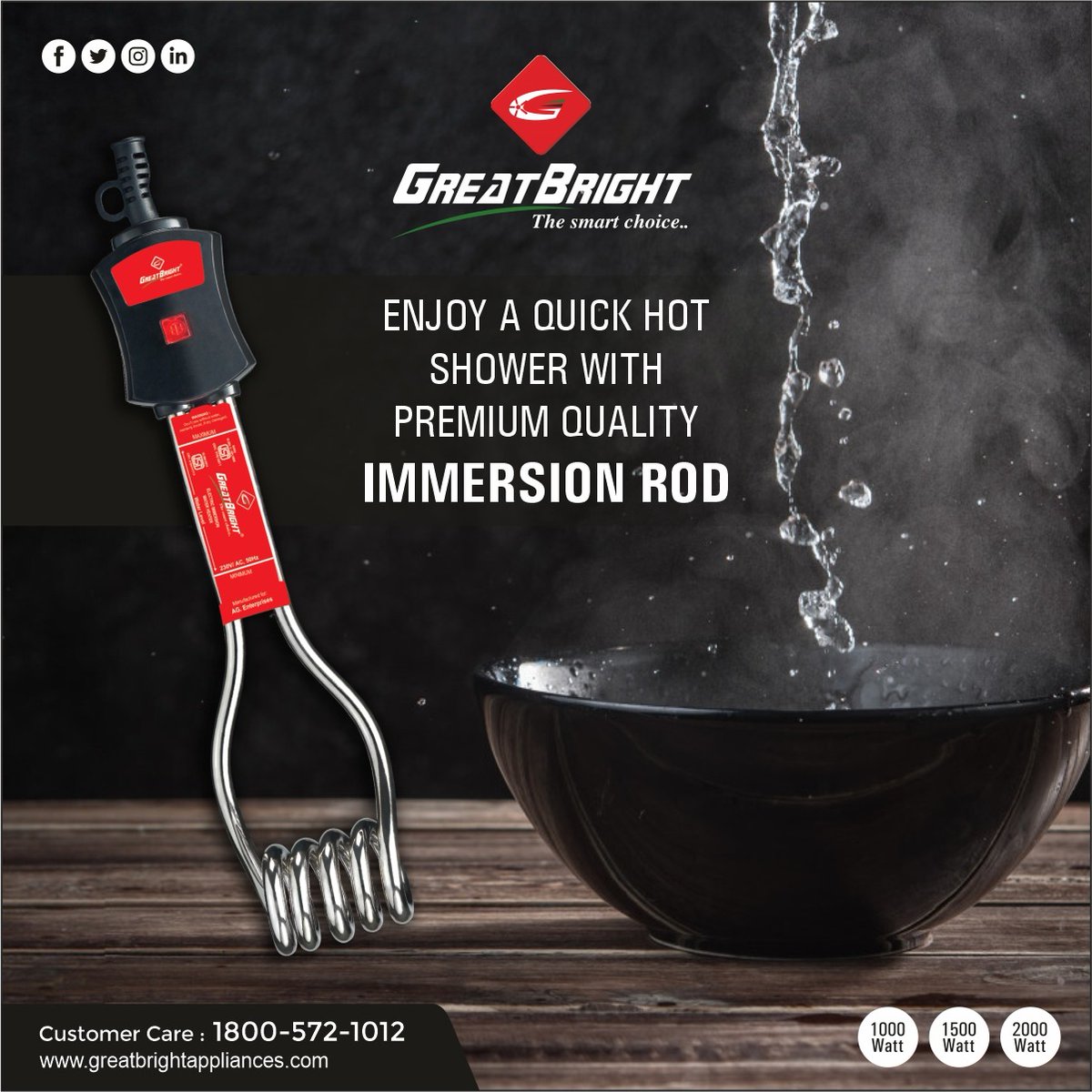 bight_great's tweet photo. Enjoy a quick hot shower with Great Bright's premium quality immersion rod
Order Yours :- 1800-572-1012
Visit Now on :- https://t.co/9MNCNeD4nK
#Immersionrod #stainlessSteel #LightWeight #Covid19 #GreatBright #ElectricalAppliances #HomeAppliances #smartChoice #KitchenAppliances https://t.co/0ZlvwA28Mi