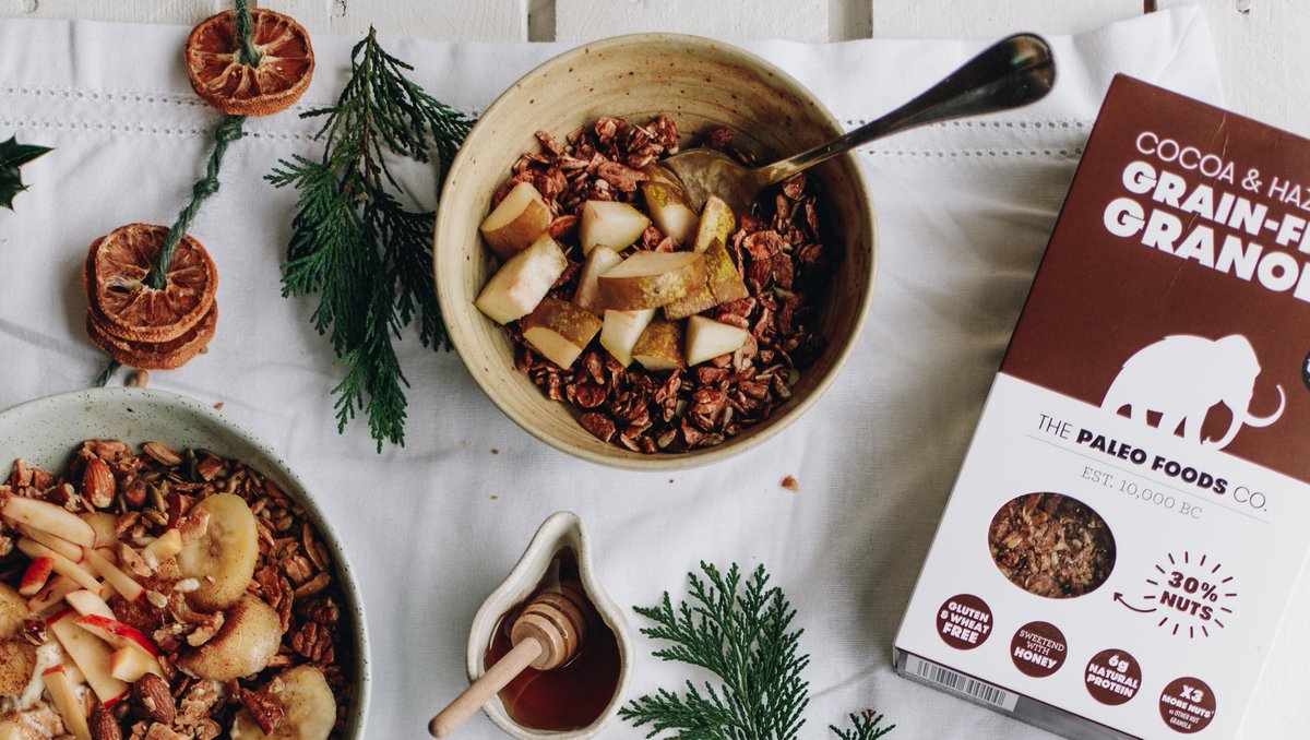 December is for chocolate #granola 🍫 ONE WEEK UNTIL CHRISTMAS 🌲 Who else is excited!? Don't forget to get your Cocoa &amp; Hazelnut Granola fix this #festive season by ordering direct from our website - paleofoodscompany.com 🌟 #chocolatelover