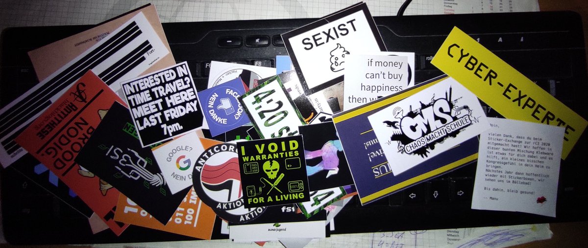 D0CX's tweet photo. Gestern kam Post vom @c3stoc 🥳
Vielen Dank dafür! // #rc3 #c3stoc #sticker https://t.co/NCOyAC3rZT