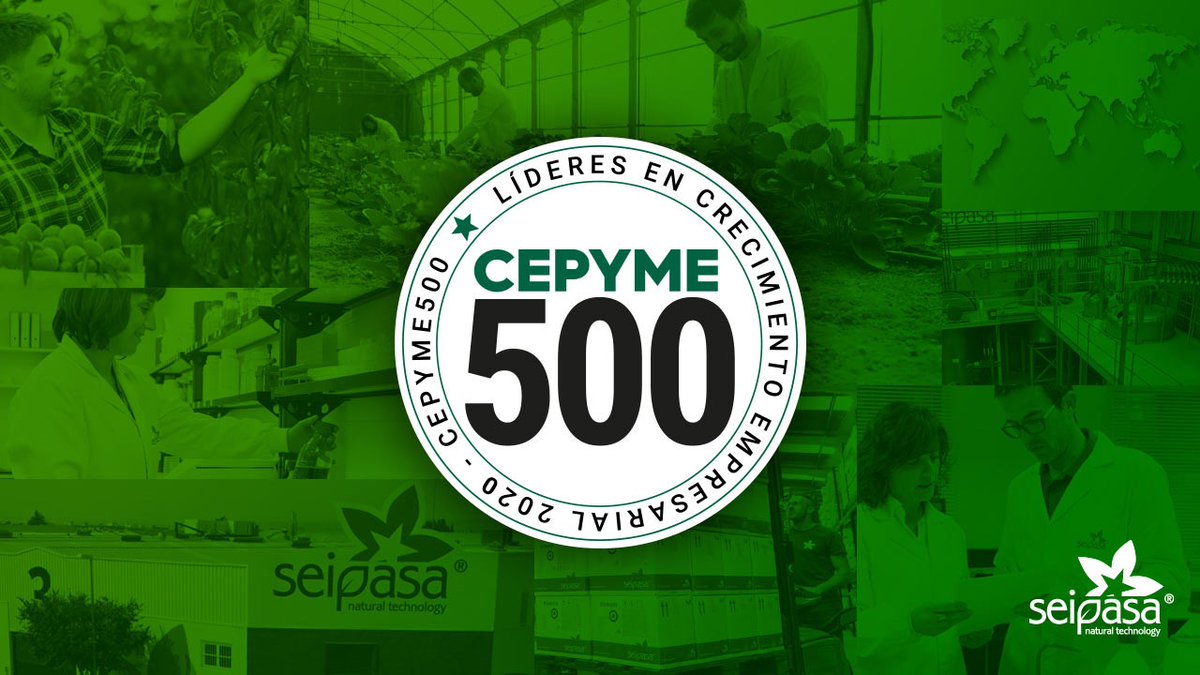 seipasa's tweet photo. Seipasa se consolida entre las 500 empresas #LíderesEnCrecimiento en España.

Te lo contamos aquí https://t.co/Jbmz168rku
#Seipasa #NaturalTechnology #CEPYME500 @CEPYME500 @cepyme_ https://t.co/QibvyFSIWS