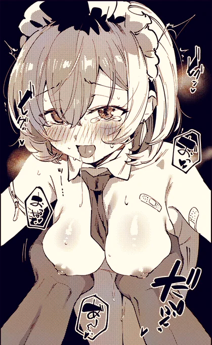 乳イキしてるたかぎさんでモノクロ練習したの 