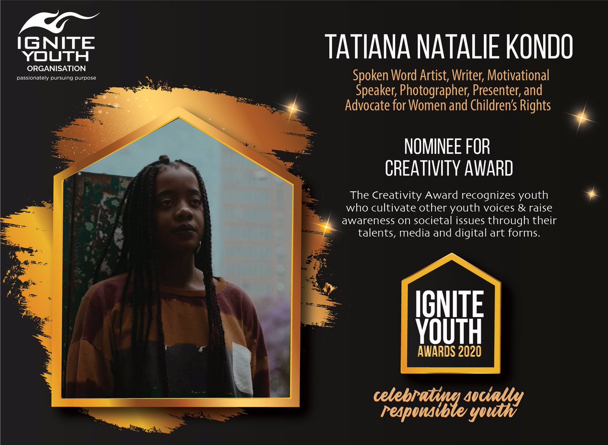 IgniteYouthOrg's tweet photo. Meet the Nominees! 🥳🔥Tatiana Kondo a.k.a Banshee. #CreativityAward #IgniteYouthAwards2020
Join us as we celebrate #sociallyresponsible young people who have shown outstanding #servantleadership and determination. https://t.co/o7H3gZTvrk