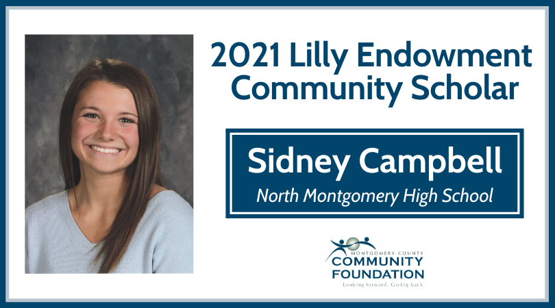 MontCoCommFdn's tweet photo. Congratulations to Montgomery County's 2021 Lilly Endowment Community Scholar, Sidney Campbell!

Sidney is the daughter of Jon and Martha Campbell and a senior at @NMHSinfo. Read the full announcement here: https://t.co/w3QaQCMPBW https://t.co/dfPsi0XkAE