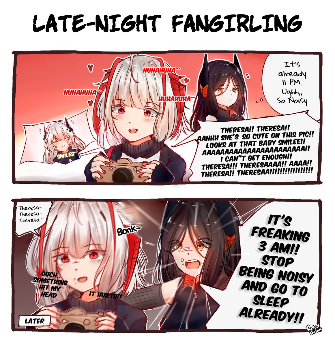 Late-night Fangirling
---
#明日方舟 #アークナイツ #명일방주 #Arknights 

//I don't expect to draw W this cute!!
Look at that face!! so innocent~ 