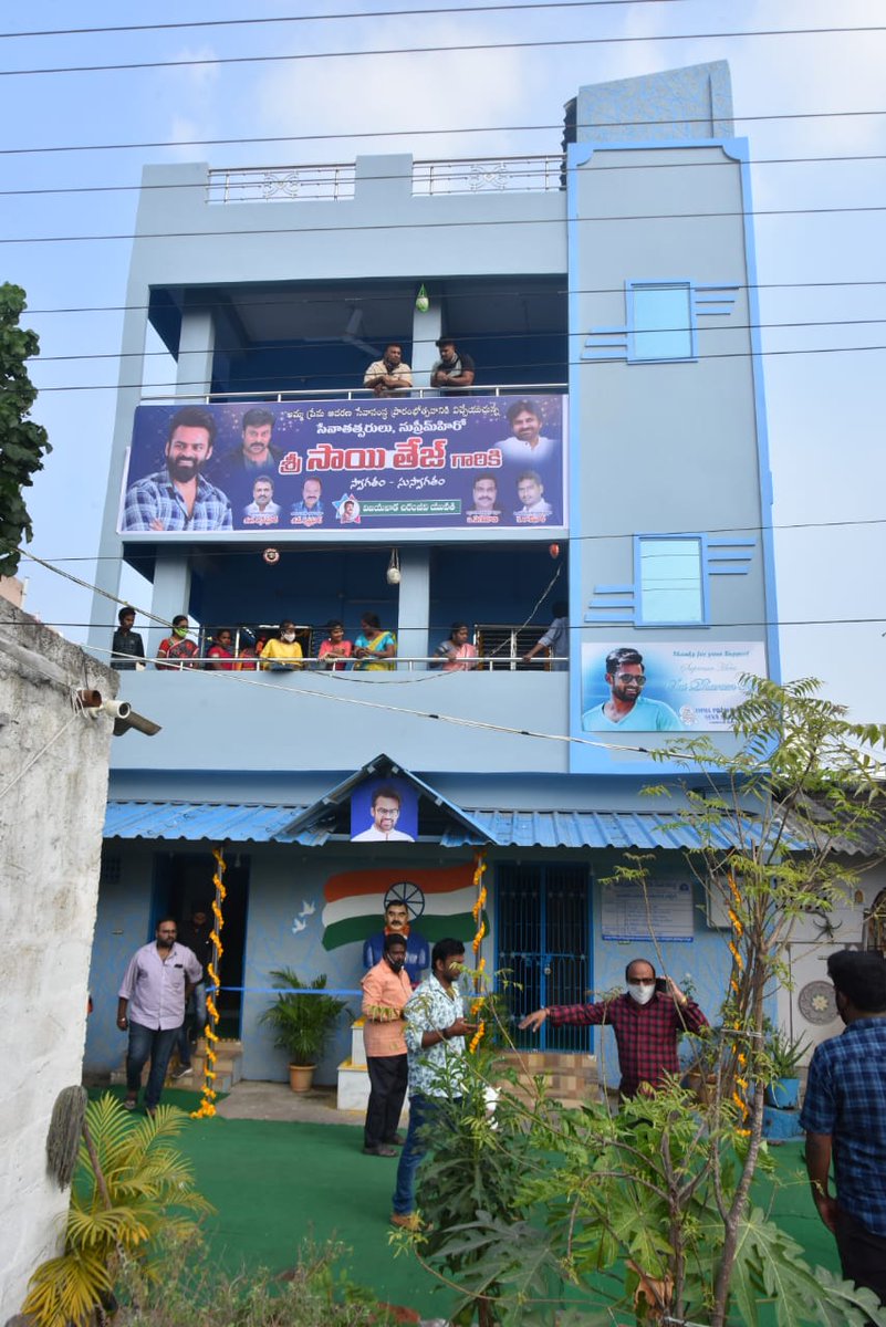 Hero @IamSaiDharamTej inaugurated the new building of Amma Prema Adarana  Old Age Home in Vijayawada which was funded by him.👏👏 #ShreyasMedia  #Shreyasgroup, image size:801x1200