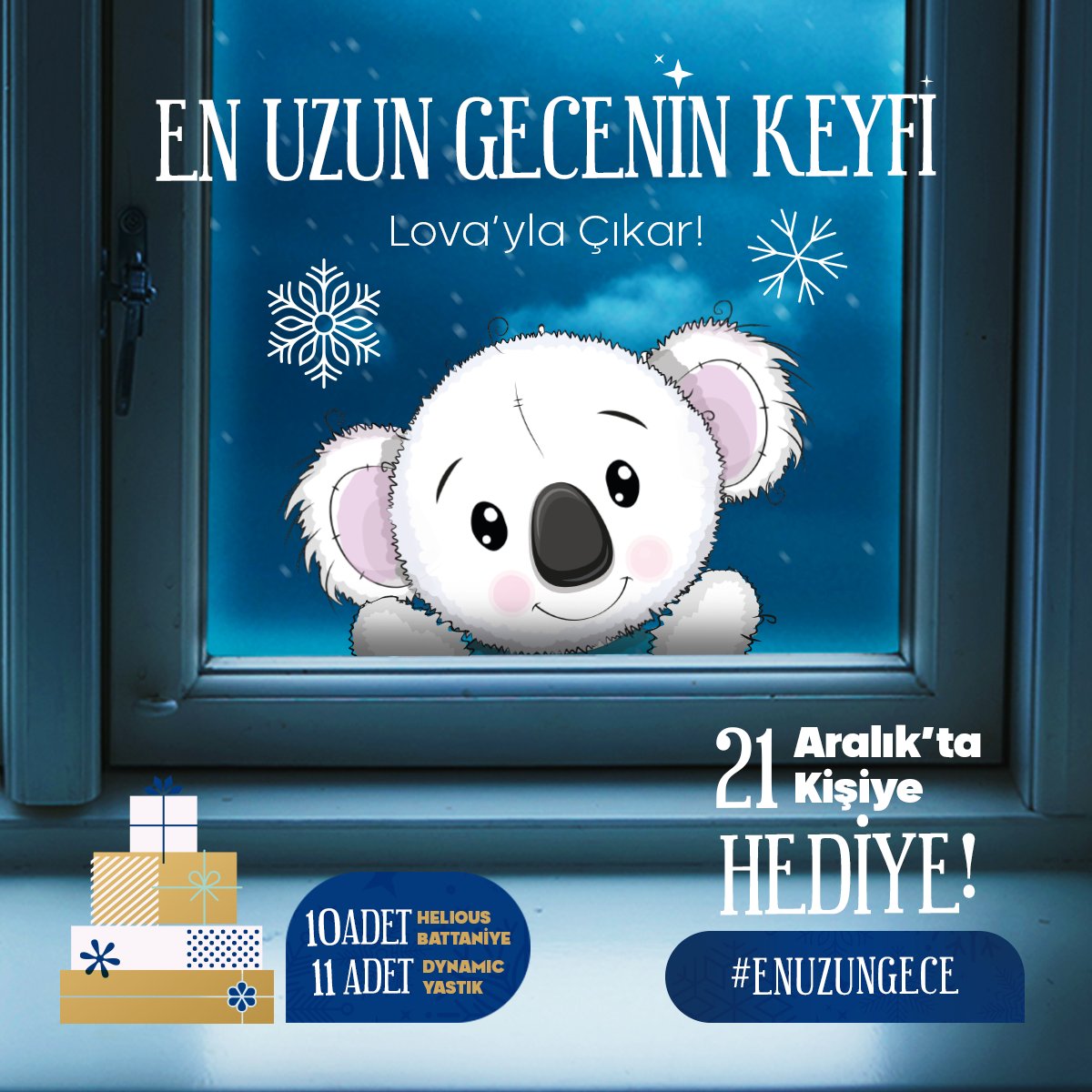 Hesabımızı takip edin.
Bu posta #enuzungece yorumu yapın.
2 arkadaşınızı etiketleyin.
Birbirinden rahat yastık ve battaniyelerimizi kazanma şansı yakalayın!
Son gün: 21 Aralık
Çekiliş Instagram sayfamızda geçerlidir. 
bit.ly/2XVscd8