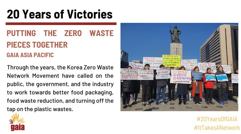 ZeroWasteAsia's tweet photo. 20 years of victories: putting all the Zero Waste pieces together from Zero Waste modelling in the community to calling out the industry’s lack of sustainable solutions to the waste crisis.
#20YearsOfGAIA
#ItTakesANetwork https://t.co/Xgchtut35k