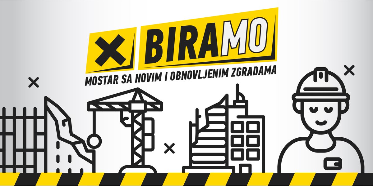 #biraMO grad bez devastiranih objekata, opasnih fasada i čeličnih armatura🏗️, već Mostar koji će sinuti u punom svom sjaju sa obnovljenim zgradama 🏢, uređenom fasadom i prohodnim trotoarima. 

#lokalniizboriMostar2020